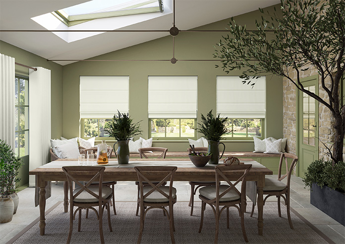 Atina (Blackout), Pure Ivory - Roman Blind - Image 8